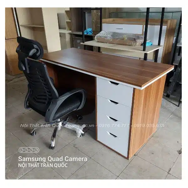 Bàn làm việc 1m4, hộc kéo IKAE BLV14001