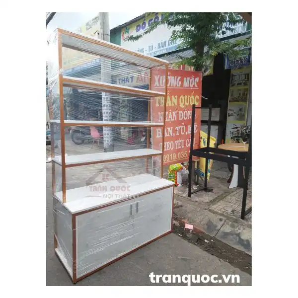 Kệ trưng bày khung sắt vàng đồng KTTKS05