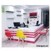 Mặt ngoài quầy lễ tân chữ L bqlt06