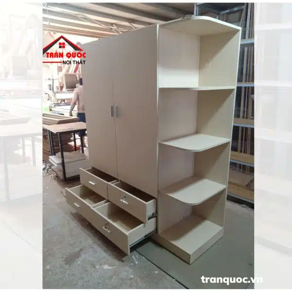 TỦ quần áo mdf 1m8 với kiểu dáng thiết kế hiện đại. Màu sắc đơn giản nhưng không kém phần sang trọng.