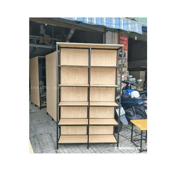 Kệ gỗ khung sắt trưng bày SP32128