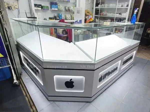 tủ trưng bày điện thoại chữ L