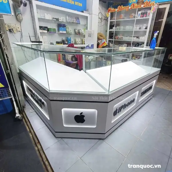 tủ trưng bày điện thoại chữ L